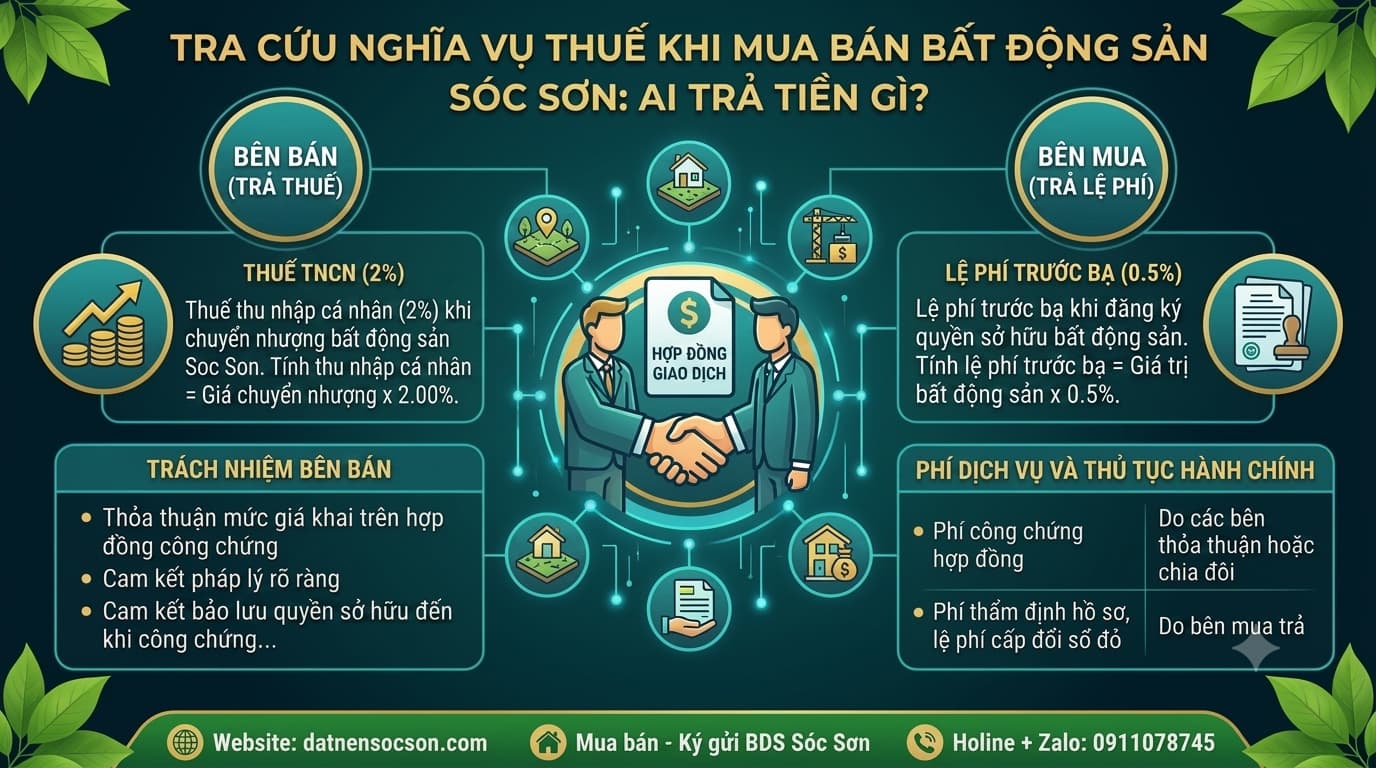 Tra Cứu Nghĩa Vụ Thuế Khi Mua Bán Bất Động Sản Sóc Sơn: Ai Trả Tiền Gì?